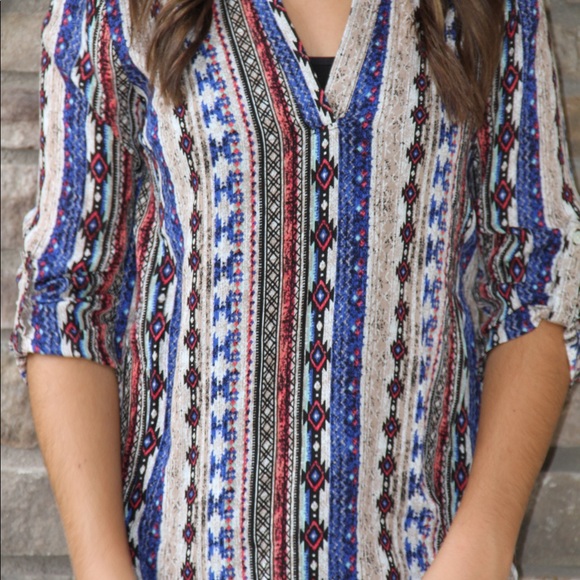 Aztec Print top - Picture 3 of 4
